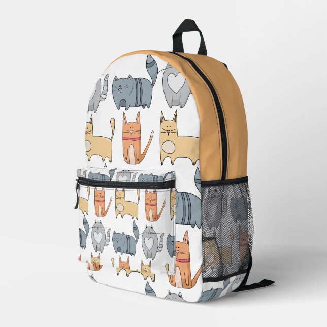 Gorgeous colourful backpack, one of a kind printed backpack (Back Corner Right)
