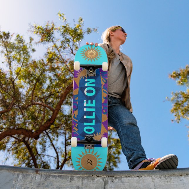 Gorgeous Colourful "Ollie On" Beginner Skateboard (Outdoor 1)