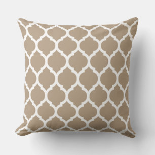 Gorgeous Cream Colour Moroccan Quatrefoil Pattern Cushion