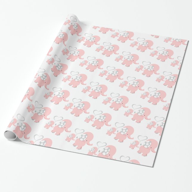 Gorgeous Custom Personalised Baby Shower Gift Wrapping Paper (Unrolled)