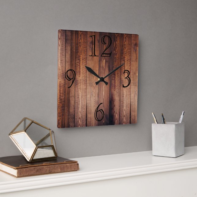 Gorgeous Dark Wood-look Wall Clock (Office)