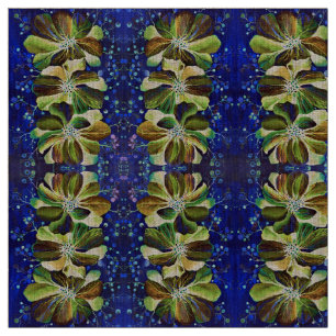 Gorgeous Delphinium  Flowers Hand-Painted Pattern Fabric