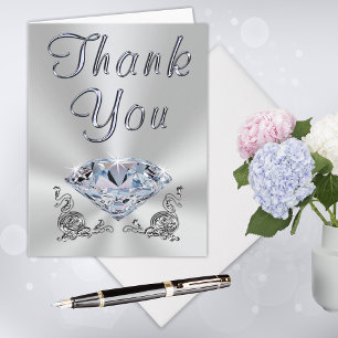 Gorgeous Diamond Anniversary Thank You Notes Cards