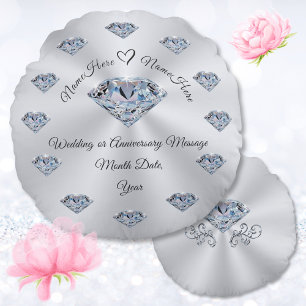 Gorgeous, Diamond, Personalised Wedding Pillow