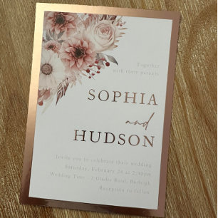 Gorgeous Divine Blush Wedding Rose Gold Border