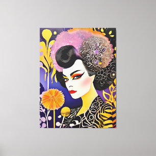 Gorgeous Drag Queen Purple Orange Canvas Print