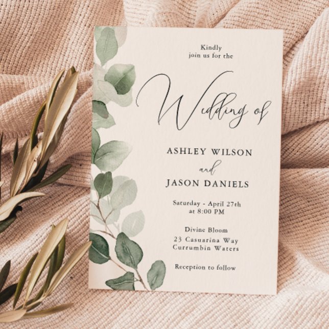 Gorgeous Elegant Greenery Wedding  Invitation (Creator Uploaded)