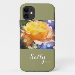 Gorgeous, elegant yellow rose flower, with name Case-Mate iPhone case