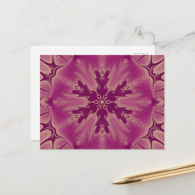 Gorgeous Exotic Flower Purple Shades Postcard (Front/Back In Situ)