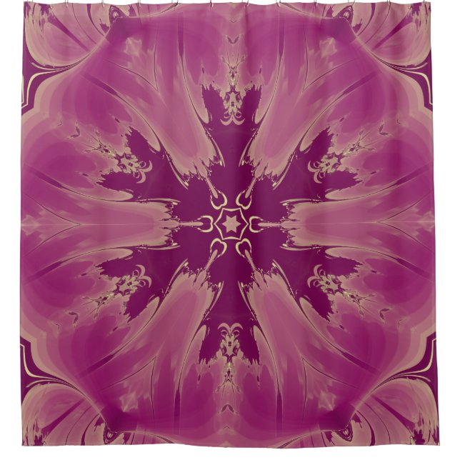 Gorgeous Exotic Flower Purple Shades Shower Curtain (Front)
