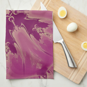 Gorgeous Exotic Flower Purple Shades Tea Towel