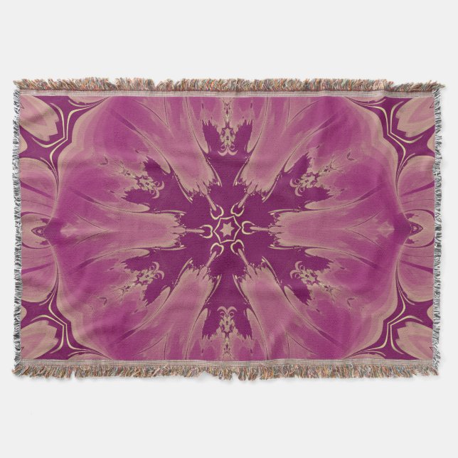 Gorgeous Exotic Flower Purple Shades Throw Blanket (Front)