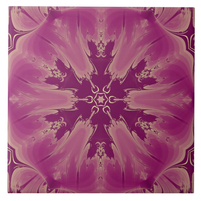 Gorgeous Exotic Flower Purple Shades Tile (Front)