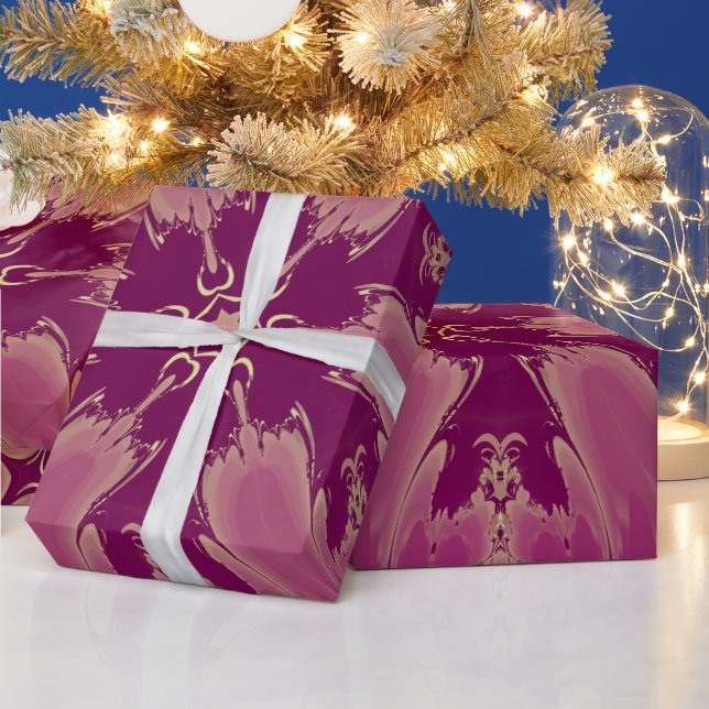 Gorgeous Exotic Flower Purple Shades Wrapping Paper (Holidays)