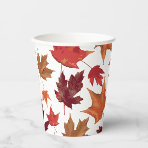 Gorgeous Fall Autumn Leaves Party Decor Paper Cups