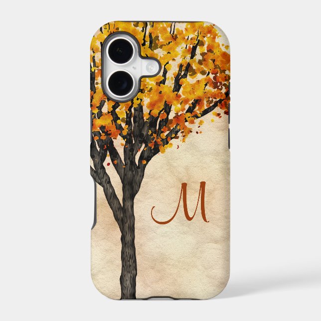 Gorgeous Fall Autumn Tree Monogram Initial (Back)