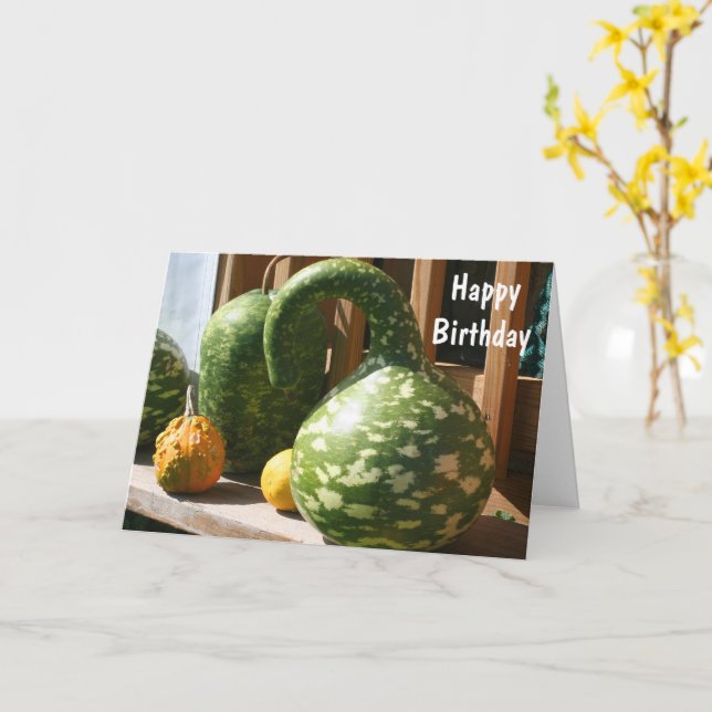 Gorgeous Fancy Gourds Nature Birthday  Card (Yellow Flower)