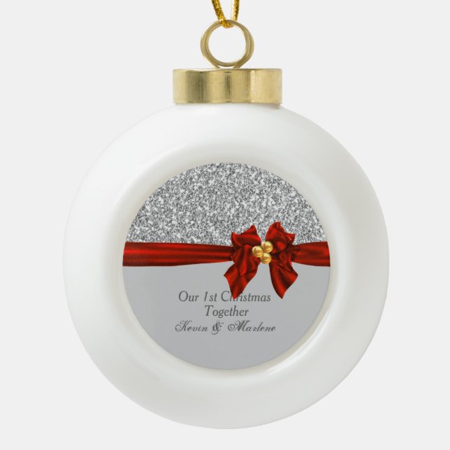 Gorgeous  First Christmas Together Ornament Bling (Front)