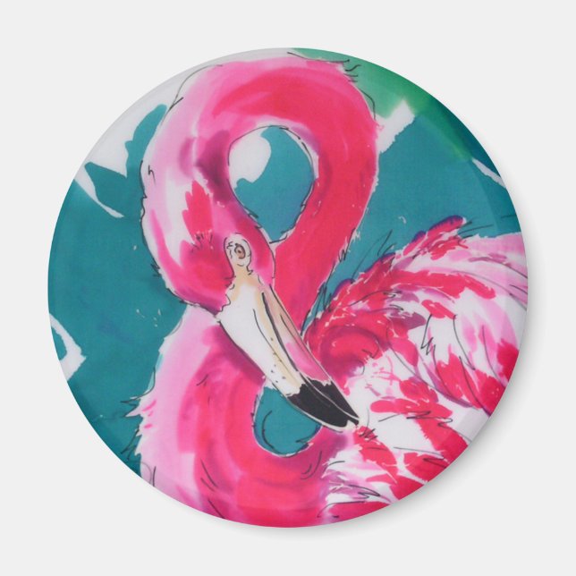 Gorgeous Flamingo Bird Tropical    Art Print Magnet (Front)