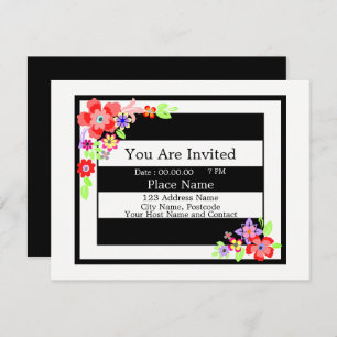 "Gorgeous Floral Design" Invitation Card.