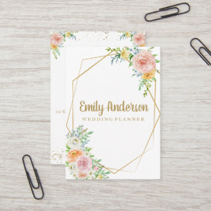 Gorgeous floral hello card gold and blush flower