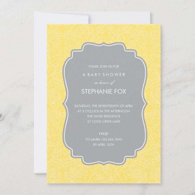 Gorgeous Floral Party Invitation (Yellow) (Front)