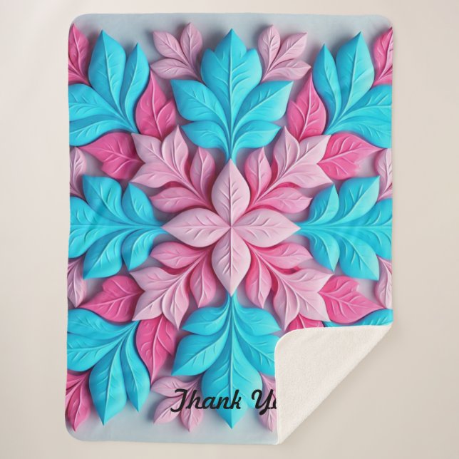 "Gorgeous Floral Pattern" Sherpa Blanket (Front)