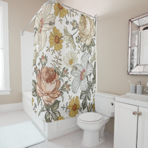 Gorgeous flowers shower curtain