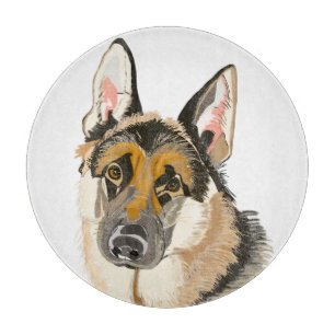 Gorgeous German Shepherd, Alsation Dog Drawing Cutting Board