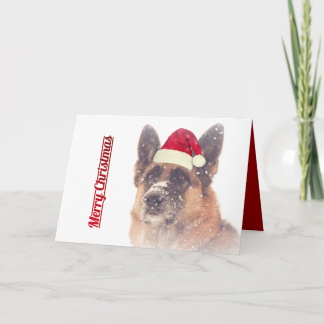 Gorgeous German Shepherd Holiday Greeting Card (Front)