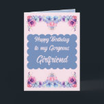 Gorgeous girlfriend flowers pink birthday card<br><div class="desc">Celebrate your gorgeous girlfriend’s special day with a stunning birthday card featuring vibrant gerbera flowers! This beautifully designed card is the perfect way to show your love and appreciation. Personalise it with a heartfelt message to make her smile even brighter. Whether you write something sweet, romantic, or playful, she’ll cherish...</div>