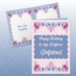 Gorgeous girlfriend flowers pink birthday card<br><div class="desc">Celebrate your gorgeous girlfriend’s special day with a stunning birthday card featuring vibrant gerbera flowers! This beautifully designed card is the perfect way to show your love and appreciation. Personalise it with a heartfelt message to make her smile even brighter. Whether you write something sweet, romantic, or playful, she’ll cherish...</div>