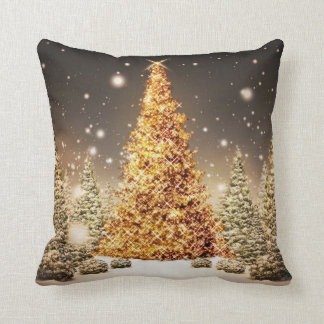 Gorgeous Gold Christmas Tree Cushion