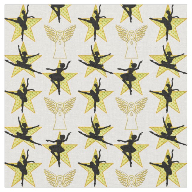 GORGEOUS GOLD DANCER CHRISTMAS DESIGN FABRIC (Close Up)