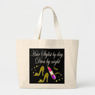 GORGEOUS GOLD HAIRDRESSER AND BEAUTICIAN LARGE TOTE BAG