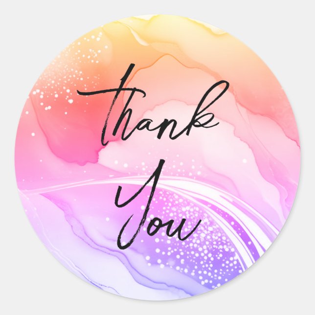 Gorgeous gold thank you stickers (Front)