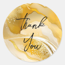 Gorgeous gold thank you stickers