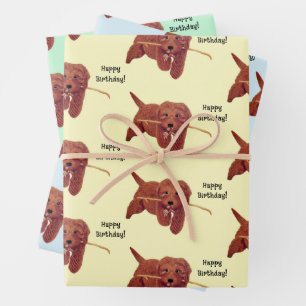 Gorgeous Golden Doodle Wrapping Paper Sheet