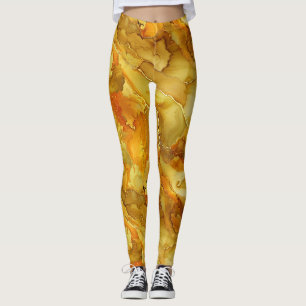 Gorgeous Golden Marble with Gold Veins Leggings