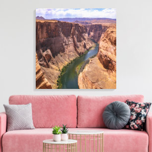Gorgeous Grand Canyon And Colorado River Landscape Canvas Print