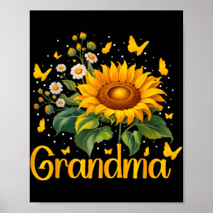 Gorgeous Grandma Day Gifts Sunflower Butterfly Gra Poster