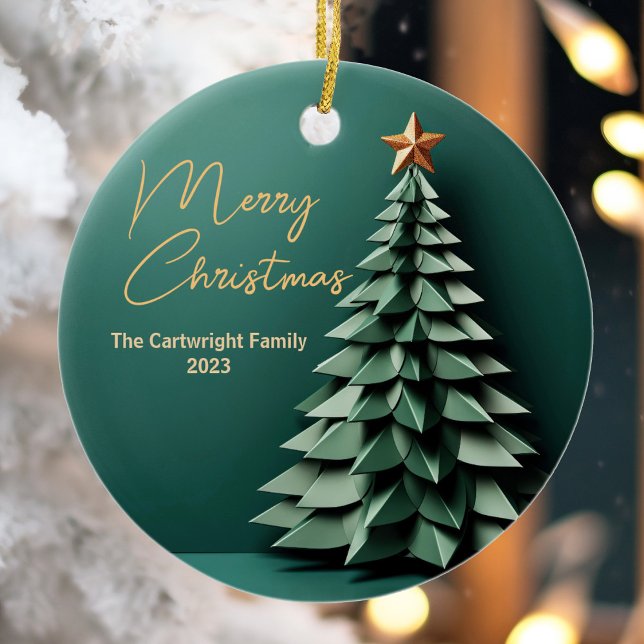 Gorgeous Green Gold Custom Christmas Party Tree Ceramic Tree Decoration (Creator Uploaded)