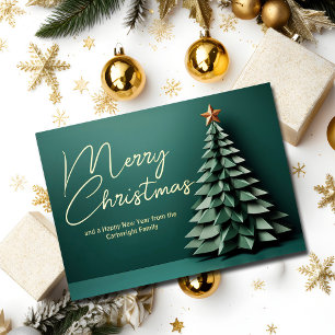 Gorgeous Green Merry Christmas Tree Gold