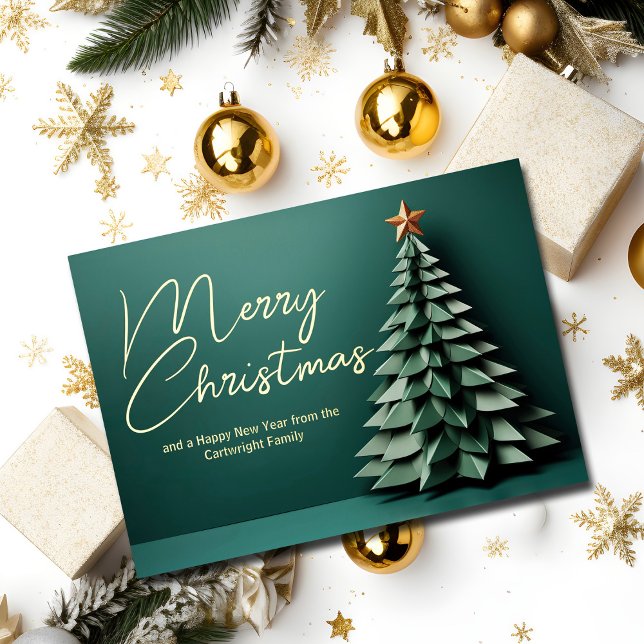 Gorgeous Green Merry Christmas Tree Gold (Creator Uploaded)