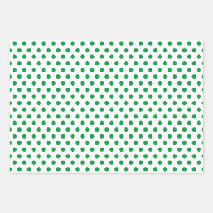 Gorgeous Green Polka Dots Wrapping Paper Sheet
