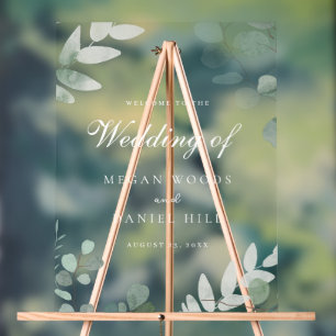 Gorgeous Greenery Elegance Large Wedding Sign