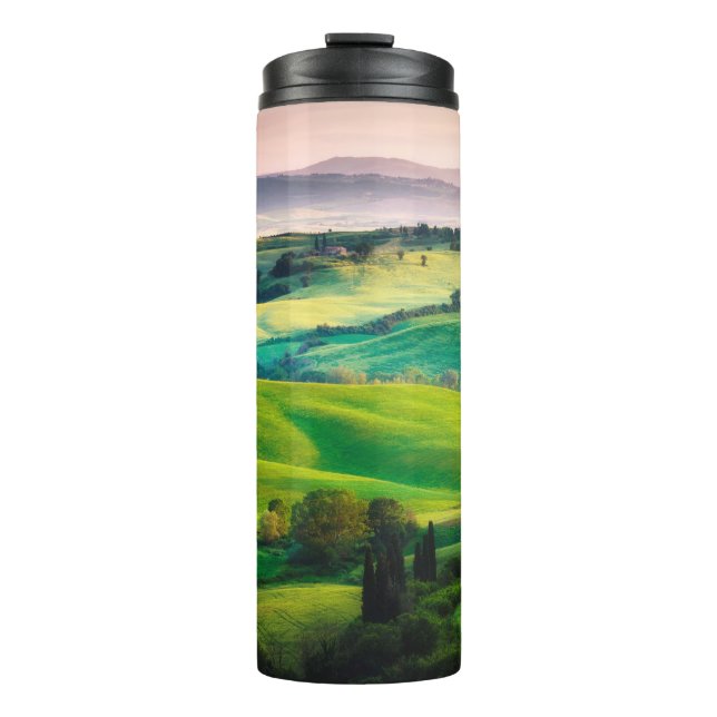 Gorgeous greens in the landscape and with light pa thermal tumbler (Front)