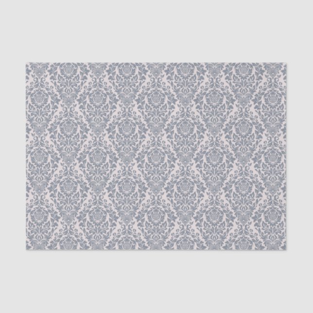 Gorgeous Grey Damask Pattern Tissue Paper (Front)