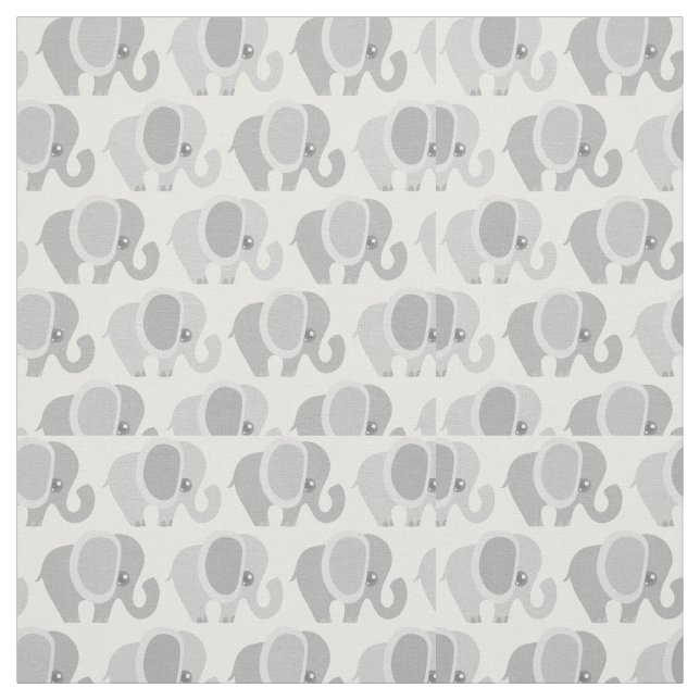 Gorgeous Grey Elephant Pattern Fabric (Swatch)