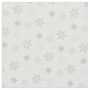 Gorgeous Grey Snowflakes Pattern Fabric